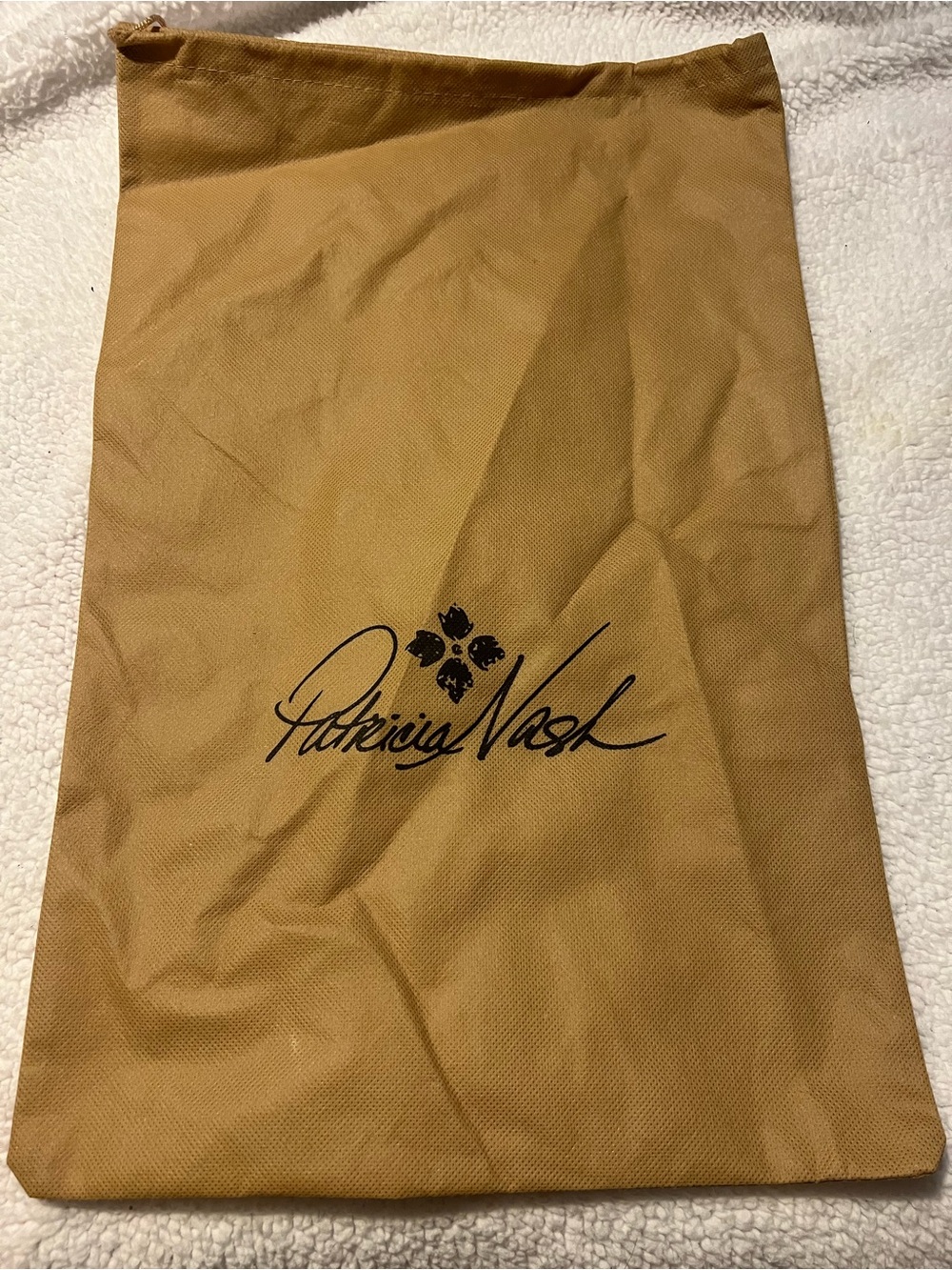 Patricia Nash Tan and Black Logo Dust Pouch